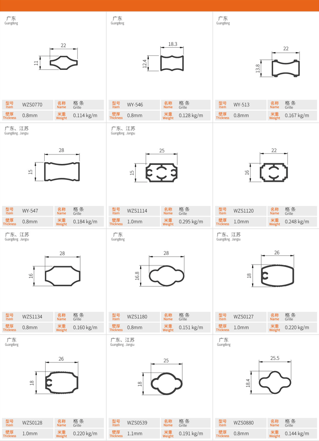 格条、装璜管